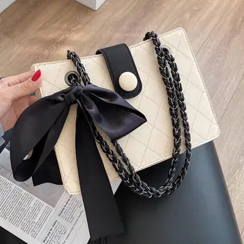 

Lattice Square Crossbody bag 2020 Fashion New High quality PU Leather Women's Designer Handbag Chain Shoulder Messenger Bag