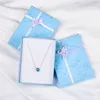 6pcs Rectangle Jewelry Cardboard Boxes with Satin Ribbon Sponge Packaging Box for Necklace Ring Earring Setting 160x120x30mm ► Photo 2/6