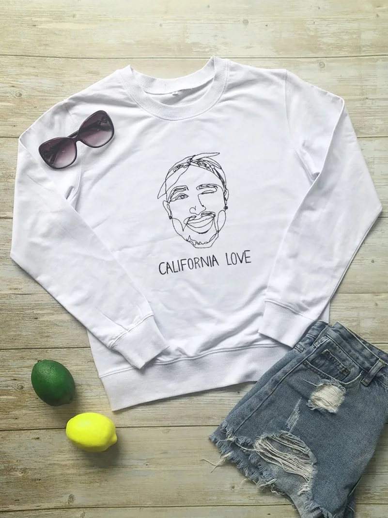 Толстовка с тупаком; 2Pac California Love 90; одежда в стиле хип-хоп; джемпер с длинными рукавами; модная одежда; топы