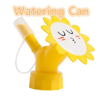 

Smiley Sun Flower Potted Watering Device Double Head Shower Watering Sprinkler Flower Waterer Garden Tools Watering Can Bottle