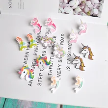 Новое поступление, радужные серьги в виде единорога, мой маленький конь, Пегас, Усадочные серьги, ручная работа, акриловые серьги для девочек, эпоксидная смола