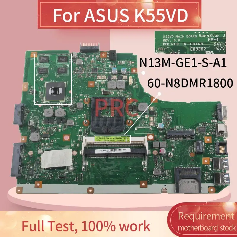 K55VD для ASUS A55V R500V K55V A55VD GT610M/2 ГБ материнская плата ноутбука REV.3.1 SLJ8E N13M-GE1-S-A1 DDR3 |