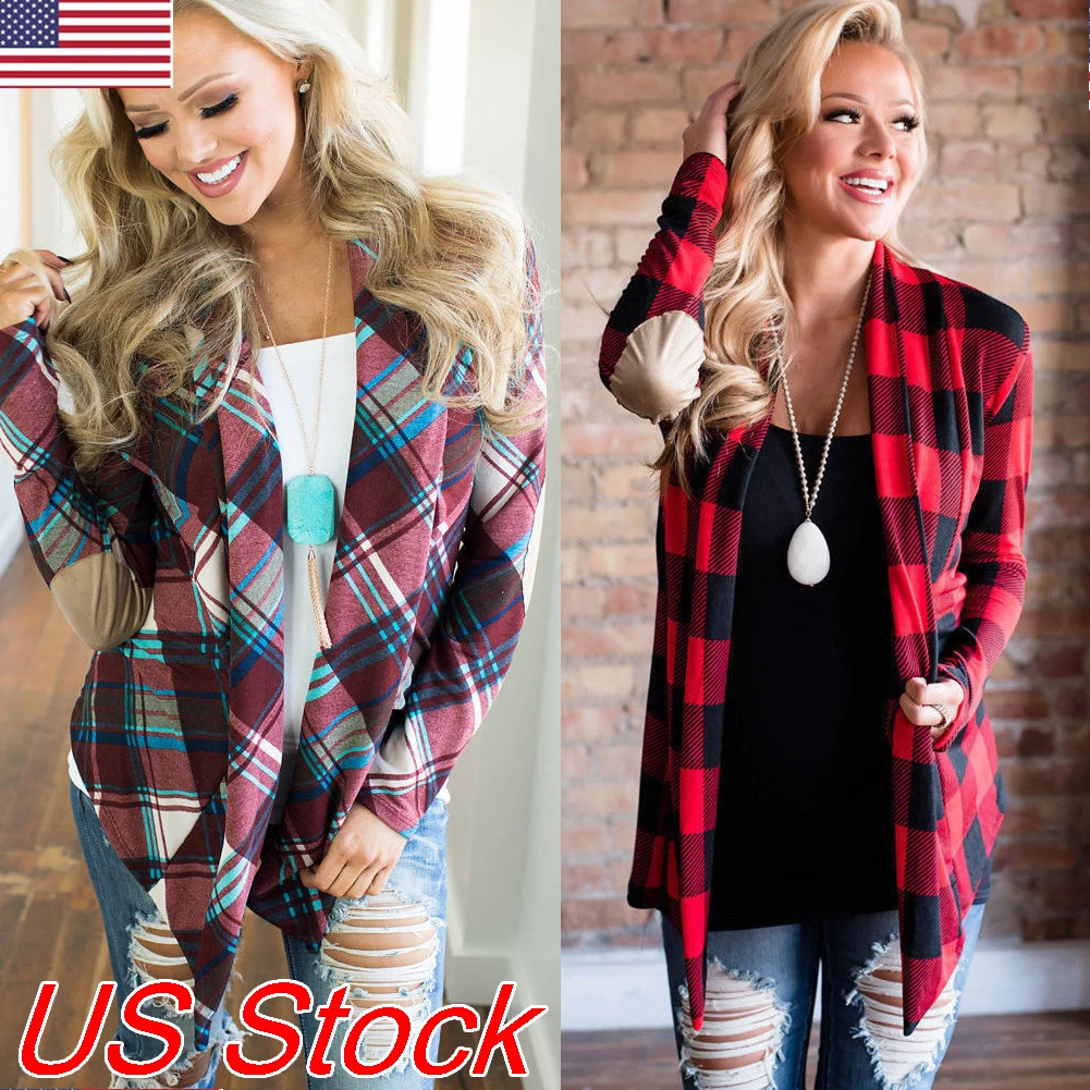 Long Sleeve Elbow Patch Draped Open 