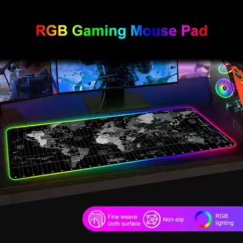 

LED RGB Backlight Map Snow Lion Light Pattern Desktop Mouse Mat Gaming Mouse Pad Cushion Big Mouse Carpet For keyboard Desk Mat