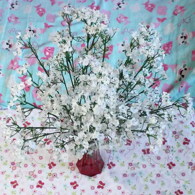 

Flowers Covered The Sky Gypsophila Floral Artificial Plant Babybreath Flower Wedding Fake Silk Decor Party