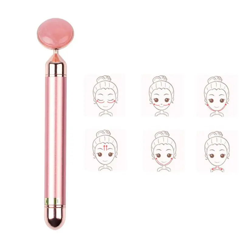 Electric Rose Quartz Roller Face Massager Jade Roller Facial Roller for Face