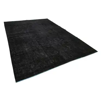 

251x361 Cm Black Handmade Overdyed Large Area Rug-8x12 Ft