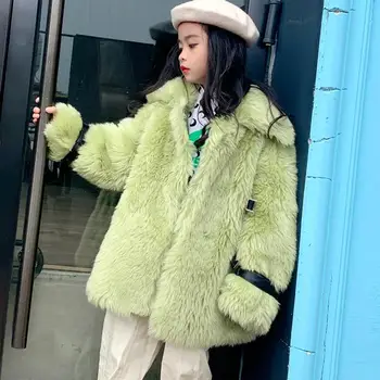 

2020 Autumn Winter Fashion New Children Girls Real Sheep Shearing Fur Coat Kids Girls Genuine Lambswool Jacket Fur Outwear K150