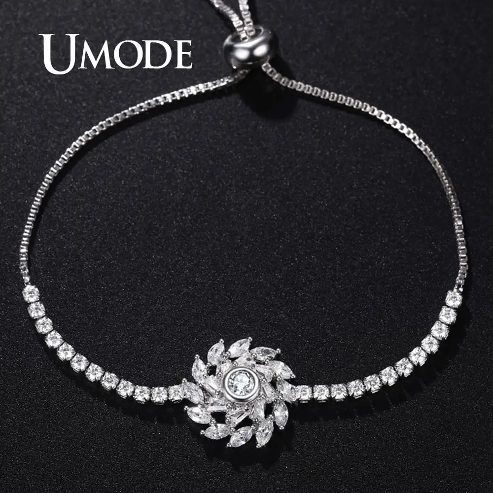 UMODE фейерверк теннисные браслеты для женщин и девочек свадебные прозрачные CZ Кристальные браслеты Femme вечерние Подарки Ювелирные Изделия Bague UB0209