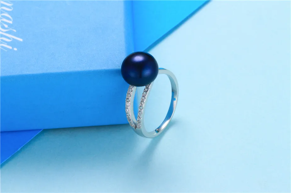 Dainashi Top Quality 925 Sterling Silver Zircon Crystal Ring Fine Jewelry Genuine Freshwater Cultured Pearl Ring Party Gift