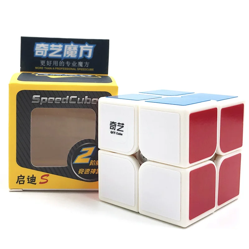 white QiYi Профессиональный 2x2x2 куб скорость для магической головоломки антистресс Нео Куб наклейка Cubo Magico детские образовательные игрушки - Цвет: white