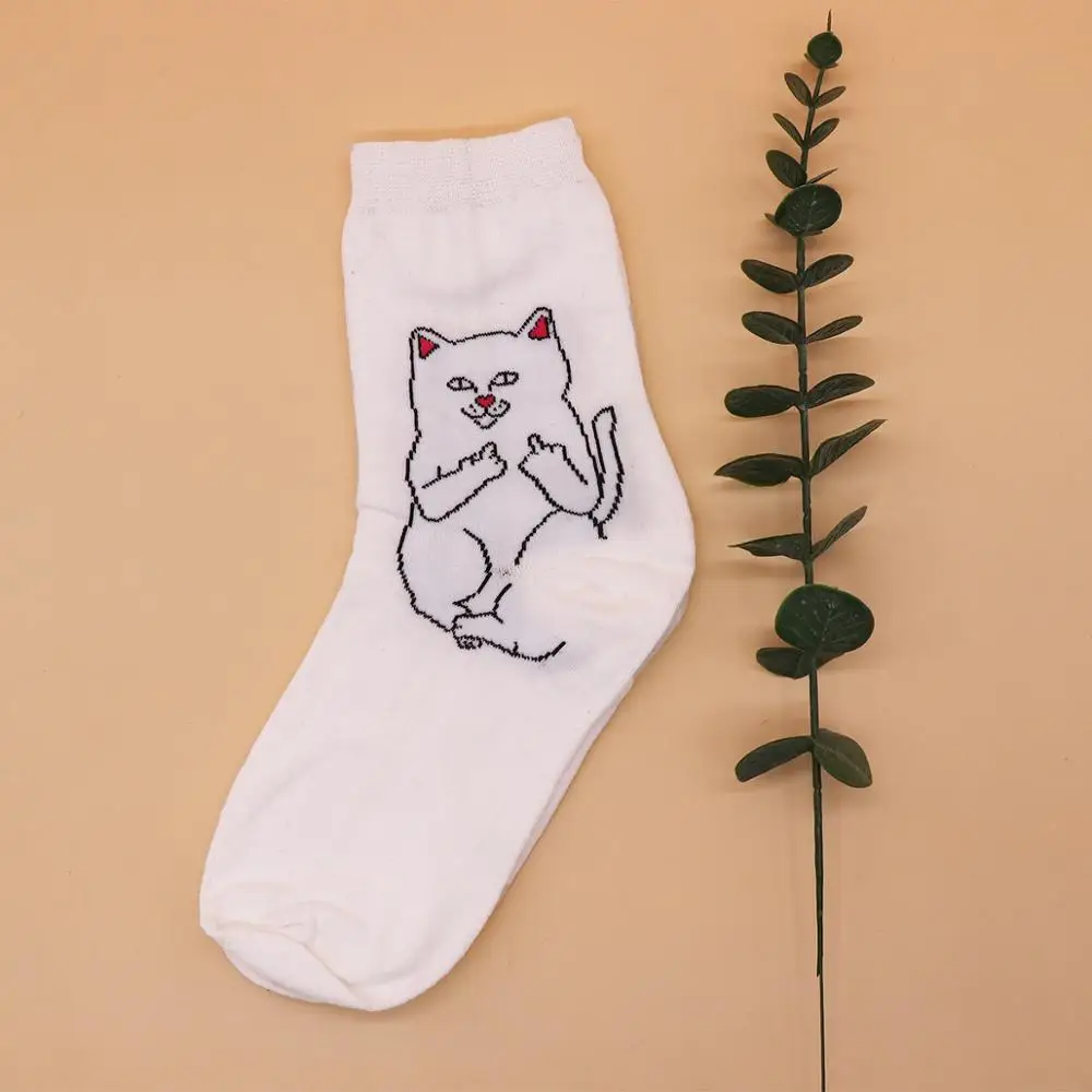 Модные удобные теплые хлопковые носки унисекс с рисунком кота из мультфильма; сезон осень-зима; вечерние носки на Хеллоуин - Цвет: 3