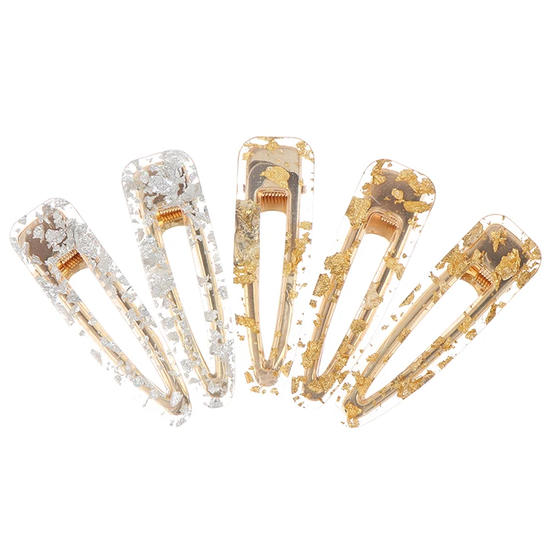 

1pcs Women Korea Fashion Snap Barrette Stick Hairpin Geometric Hollow Acrylic Side Hair Clips