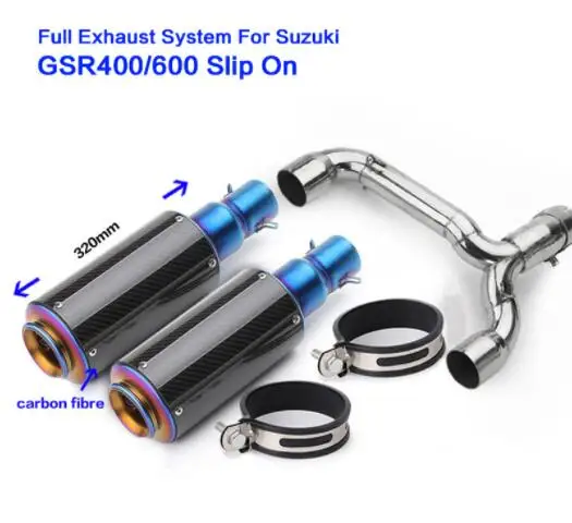 Мотоцикл Полный выхлопной глушитель системы слипоны для suzuki GSR400 GSR600 BK400 BK600 GSR BK 400 600 Модифицированная Соединительная труба