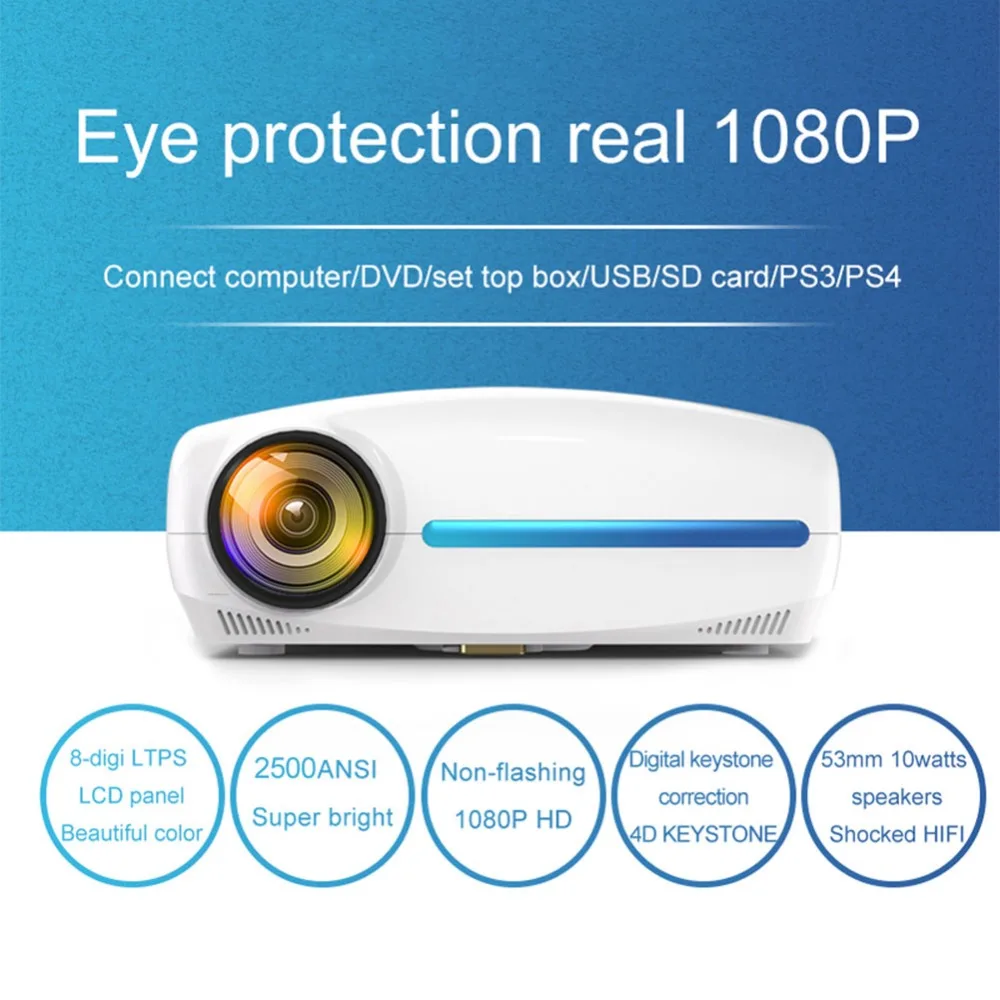 S2 Wifi 4K Full HD 1080P светодиодный проектор Android 9,0 Портативный Умный домашний кинотеатр видео проектор с цифровой коррекцией трапецеидального ключа