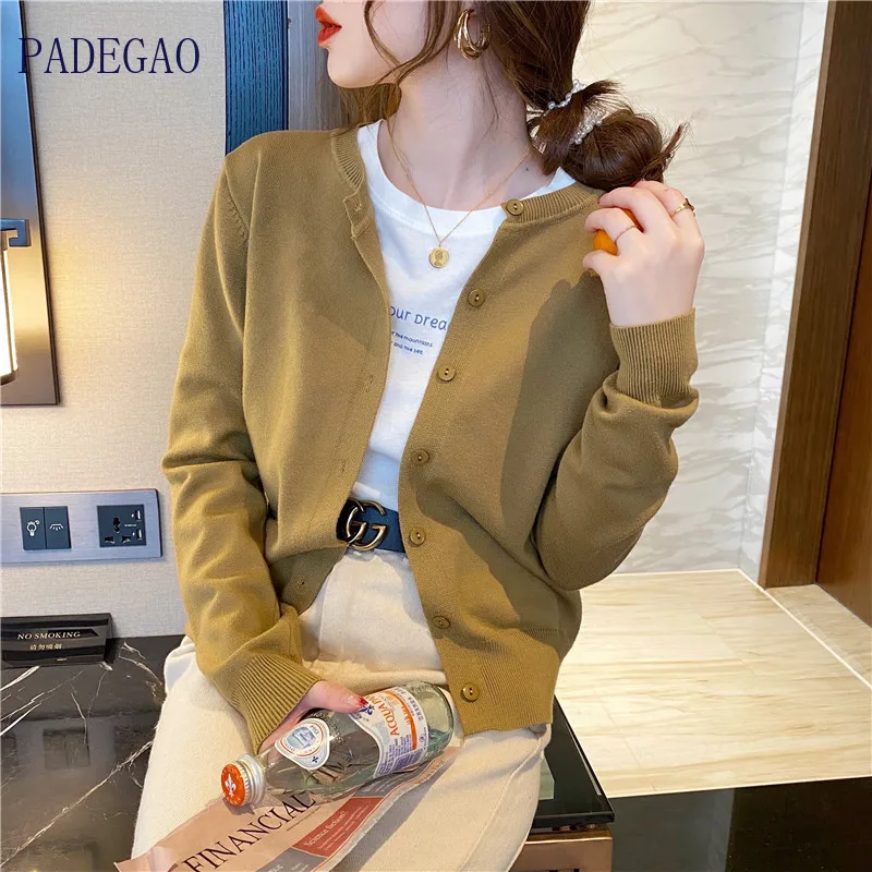 

Cropped Cardigan Knitted O Neck Green 2020 Winter Clothes Woman Cardigans Sweater Korean Sexy Girls Soft Tops Fashion Jacket