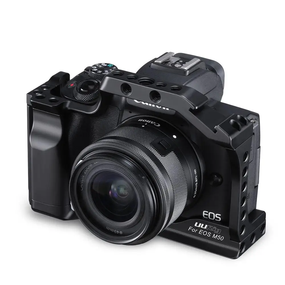 UURig C-M50 профессиональная клетка для DSLR камеры для Canon M50 M5 Arca быстросъемная клетка для EOS M50 с отверстием Arri для горячего башмака 1/" 3/8"