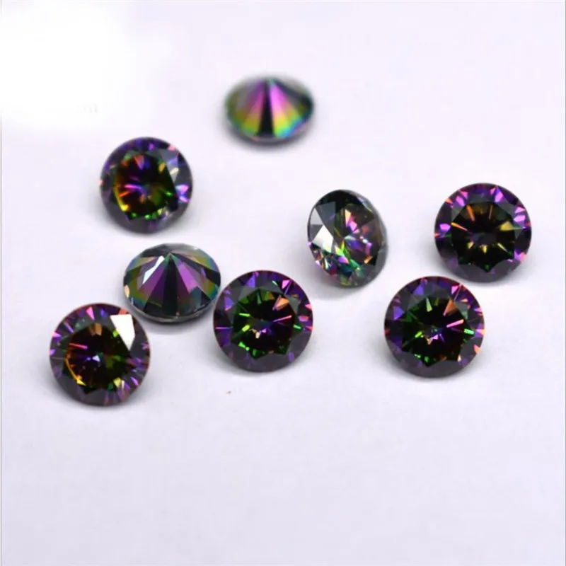 Rainbow Colorful Crystal Zircon Stone For Jewelry Making Cubic Zirconia Stone With Holes DIY Earrings Necklace Bracelet Beads Z5