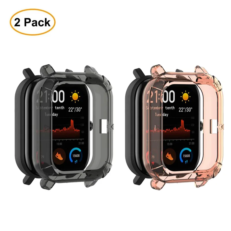 2pcs 2 шт./упак. наручные часы, аксессуары для наручных часов Amazfit GTS чехол Обложка Смарт-часы ТПУ бампер протектор чехол для смарт-браслета Amazfit GTS Защитная крышка - Цвет: 2pcs