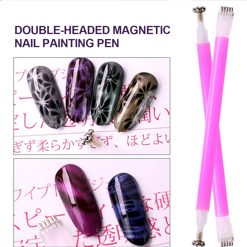 Двойная головка кошачий глаз магнитная ручка DIY 3D лак для ногтей уф гель маникюрный инструмент