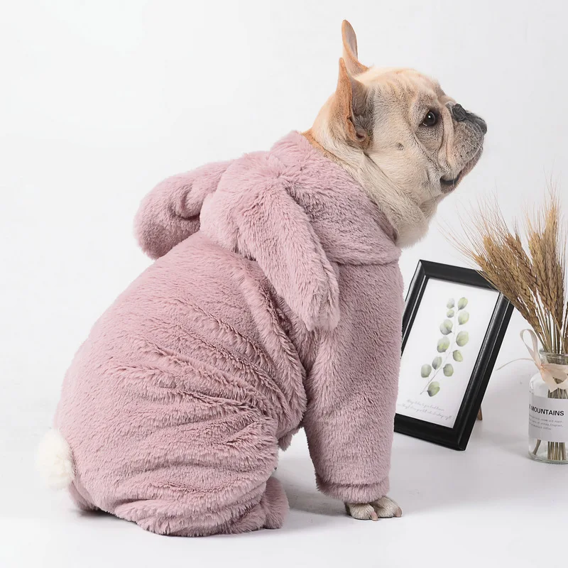 Autumn And Winter New Style Rabbit Fur One-piece Pet Four-legged Pet Clothing Casual Dog Clothing Hoodie Coat Pet Puppy Clothes