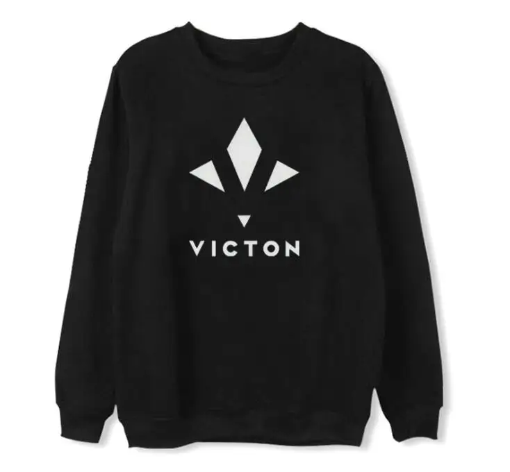 Свитшот Viction с логотипом флисовый черный/белый | Женская одежда