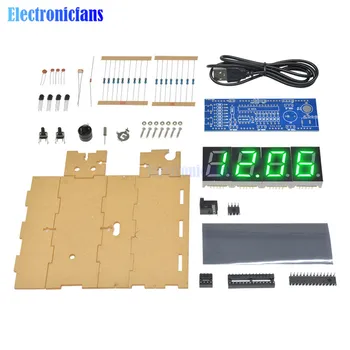 

DIY Kit Green 4-Digit LED Display Electronic Clock Microcontroller Digital Clock Time Light Control Thermometer diy electronic
