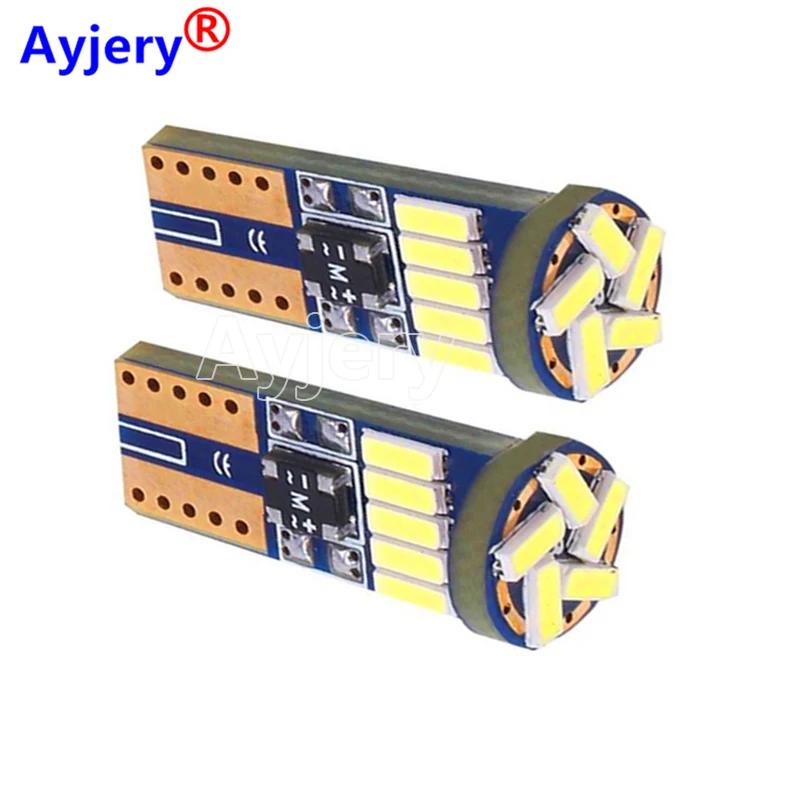 AYJERY 10PCS/LOT 12V Car LEDs Light T10 168 194 W5W 15 LED 4014 SMD Clearance Lamp Interior Side Lights License Plate | Автомобили и