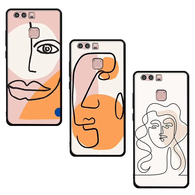 Poster Minimalist Face artwork sketch Soft Phone Cover Case for Huawei P8 9 10 20 30 Lite Pro P Smart Z