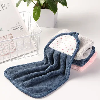 

Household Hangable Hand Towel Absorbent Not Shed Multi Purpose Towel Oil-free Kitchen Household Cleaning Cloth