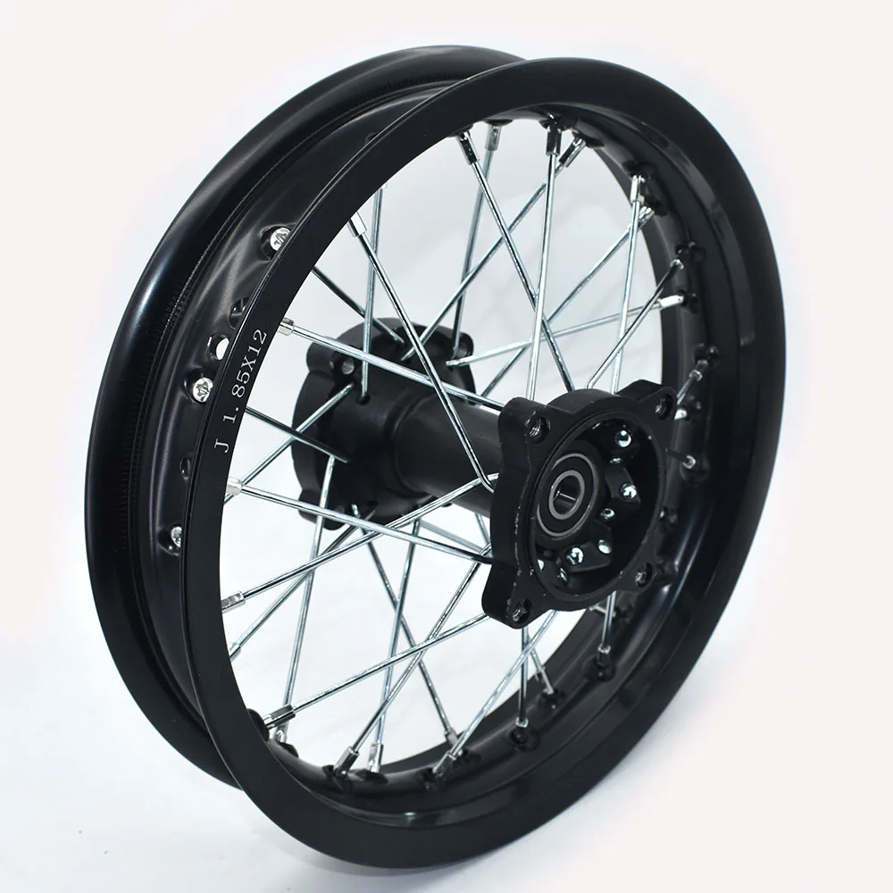 Black Rims 1.85x12"inch For Dirt Bike Pit Bike CRF Kayo BSE Apollo Rear Wheels Spare Parts Aluminum 6000 Alloy