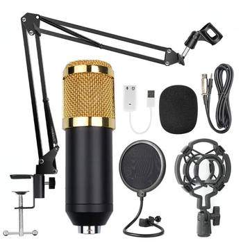 

BM-800 Condenser Audio 3.5mm Wired Studio Microphone Vocal Recording KTV Karaoke Microphone Set Mic W/Stand For Computer