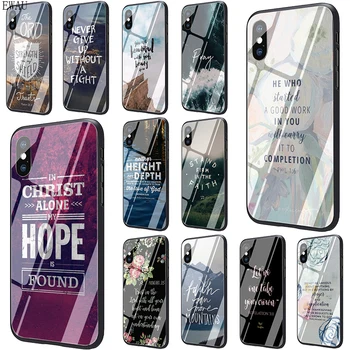 

EWAU Bible VerSE 2020 Jesus Christ Christian Tempered Glass phone Case for iphone 5 5s SE 2020 6 6s 7 8 plus X XR XS 11 Pro Max