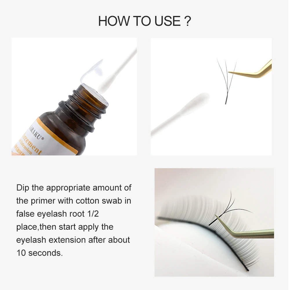 NAGARAKU Eyelash Glue Primer  Adhesive Hardener Remover Glue Eyelash Extensions Fast Remove Strong Bond 3