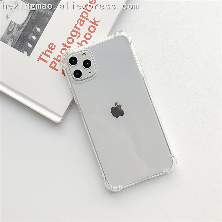 Цветной прозрачный мягкий чехол из ТПУ для iPhone 11 11Pro Max XS Max XR X 6 6S 7 8 Plus, чехлы для пар - Цвет: Черный