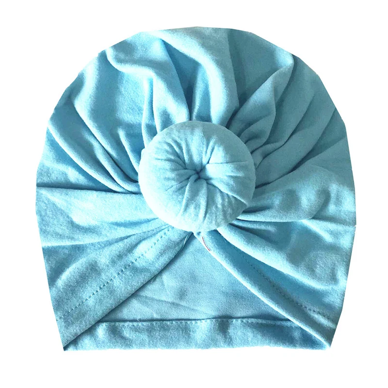 Toddler Newborn Baby Soft Cap Bonnet Kids Hat Casual Lovely Flower Baby Hat Soft Baby Girl Hat Solid Color Turban Infant skully hat with brim