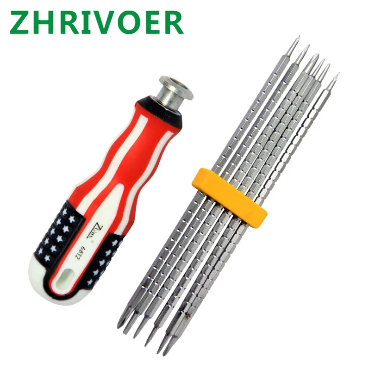 Factory direct 6-in-1 dual-purpose retractable screwdriver combination hardware tool set