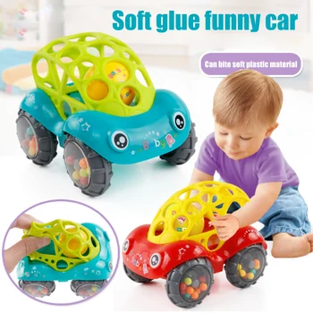 

Soft Rubber Anti-fall Children's Toy Car Inertial Slide with Colorful Ball Parent-child Outdoor Sports Interactive Toy YN601