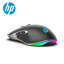 Hp profissional gaming mouse 6400 4800 3200 2400 dpi rgb com fio colorido silencioso macro mouse ergonômico computador gamer para lol cs(China)