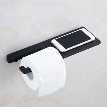 

Bathroom Toilet Paper Holder Roll Tissue Holder with Phone Shelf