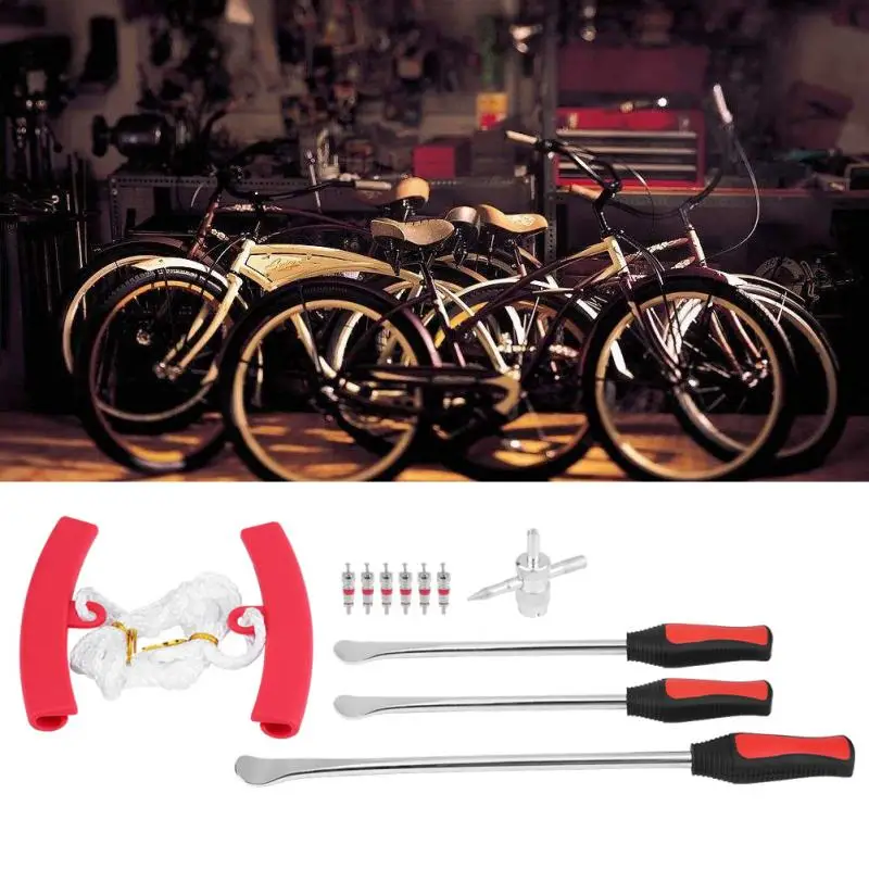 1Set Motorcycle Bicycle Tire Changing Levers Spoon Tire Iron Kit Tire Changing Lever Tools Professional Tire Repair Tools