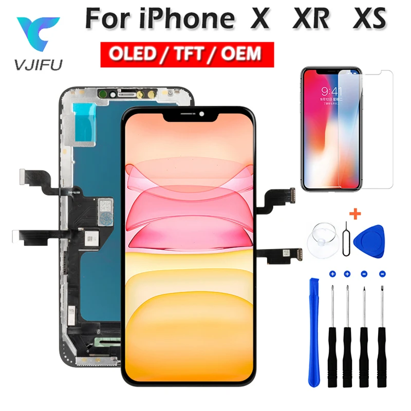 100% протестированный oled дисплей для iPhone X XR XS Max ЖК в ячейке сменный TFT с 3D сенсорной