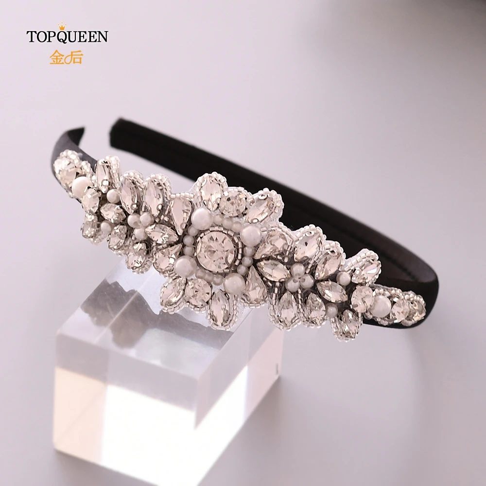 TOPQUEEN S270-FG барокко heaband Свадебные повязки на голову вуаль шляпа повязка для волос свадебное тиара, свадебное головное украшение свадебные аксессуары для волос