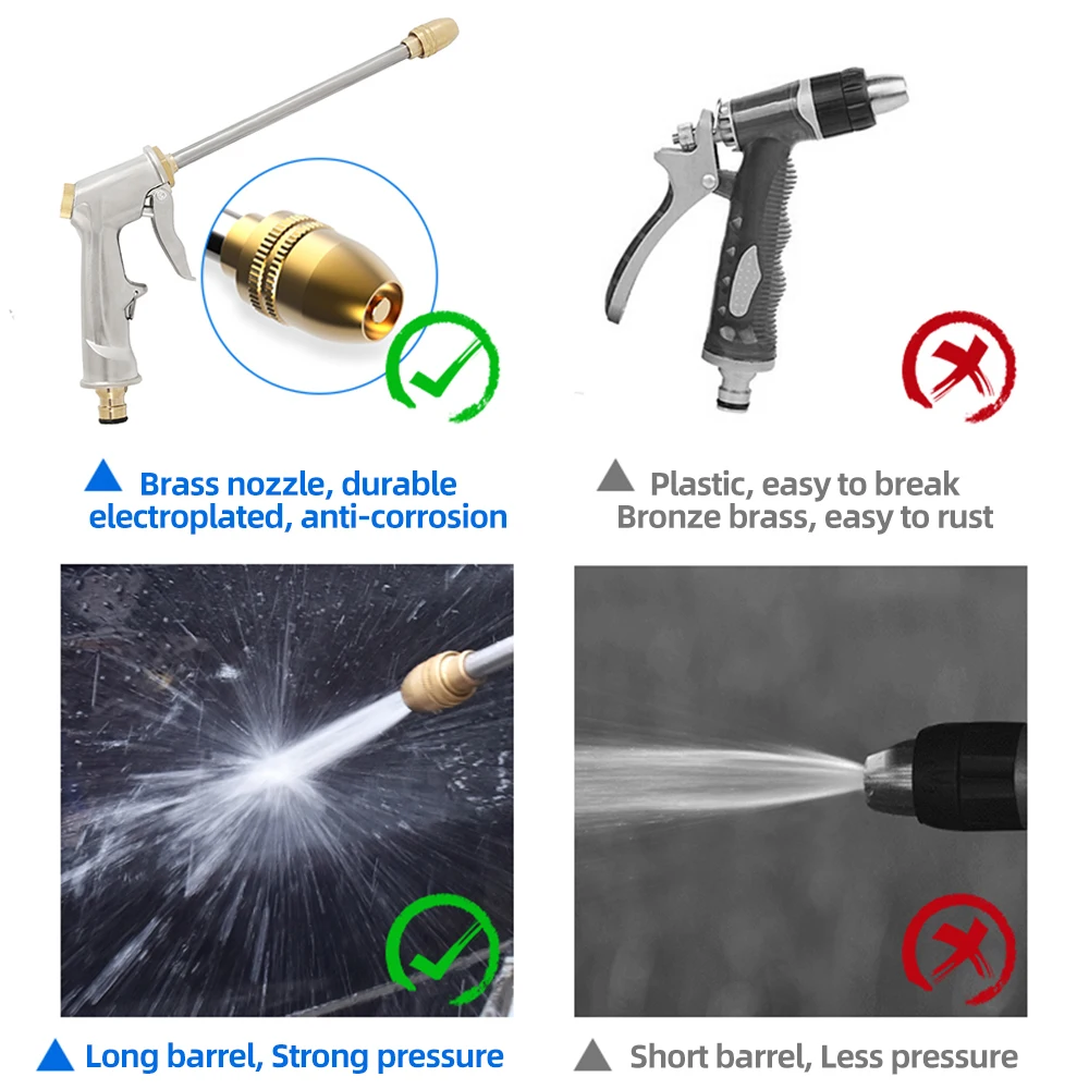 Садовый шланг, распылитель водяного пистолета, спрей, регулируемая мойка высокого давления для растений, цветов, бытовая очистка, автомобильная мойка