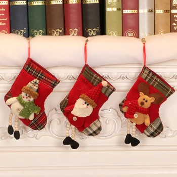 

3 Pcs Christmas Stocking Classic Personalized Santa Snowman Reindeer Xmas Character for Christmas Party Decorations