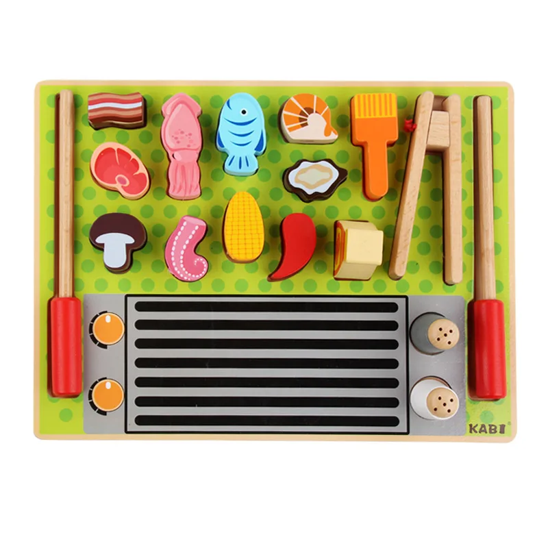 

Children's Wooden Simulation Kitchen Mini Ice Cream Fruit Shop Barbecue Set Educational Toys Pretend Play Cutting Role Playing