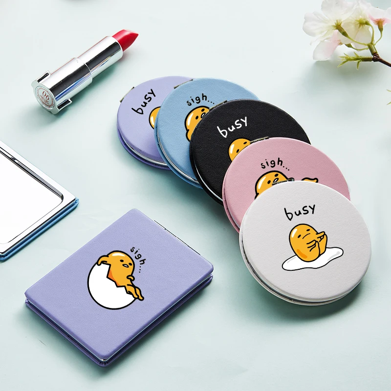 

Magnifying Makeup Mirrors with Double Side for Girls Cute Cartoon Egg PU Portable Folding Compact Pocket Cosmetic Vanity Mirror