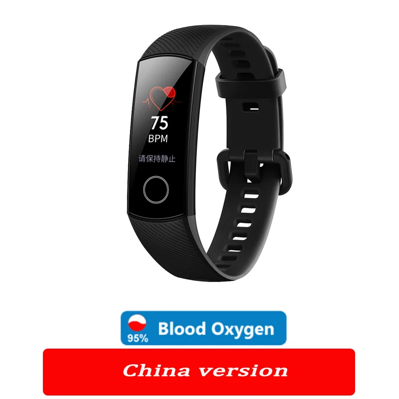 black CN only Кровяный кислород honor band 5 Смарт-браслет AMOLED Huawe honor умные часы пульсометр фитнес сон Плавание Спорт трекер - Цвет: black CN only