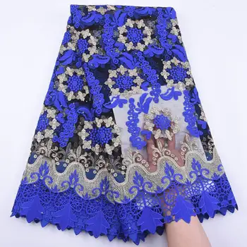 

New Arrival African Blue Lace Fabric 2020 High Quality Lace French Tulle Lace Dress Fabric Nigeria Lace Fabric For Wedding S1913
