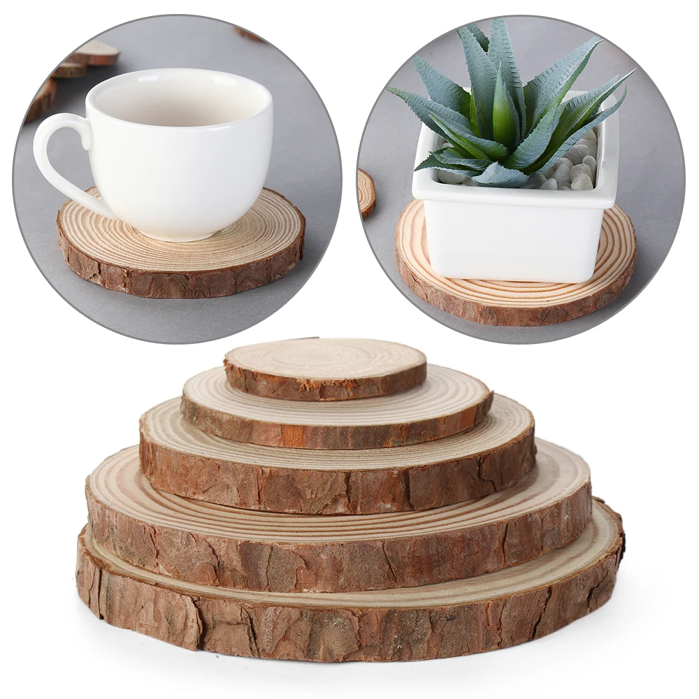 

1PC Natural Round Wood Coasters Mug Mat Cup Pad Tea Coffee Holder Table Mat DIY Wooden Home Decoration Kitchen Accessaries